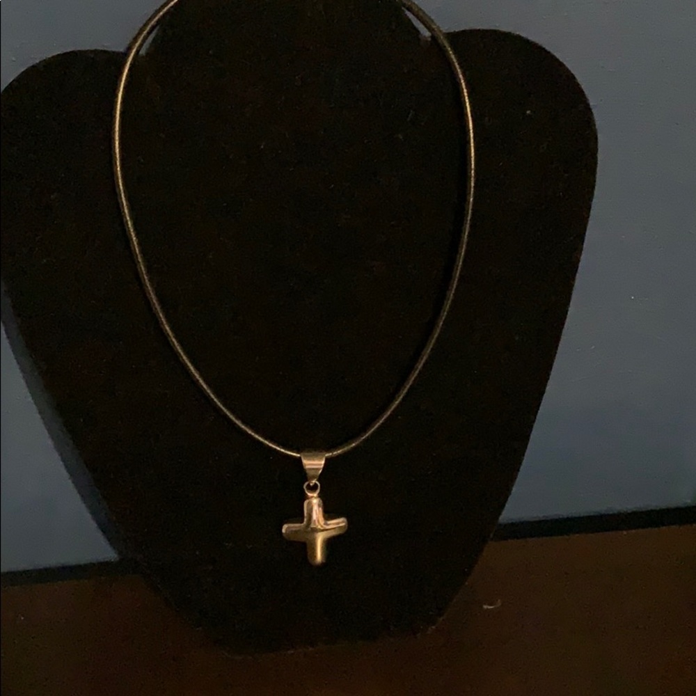 Silpada 16 in. Black Rope Necklace with Cross